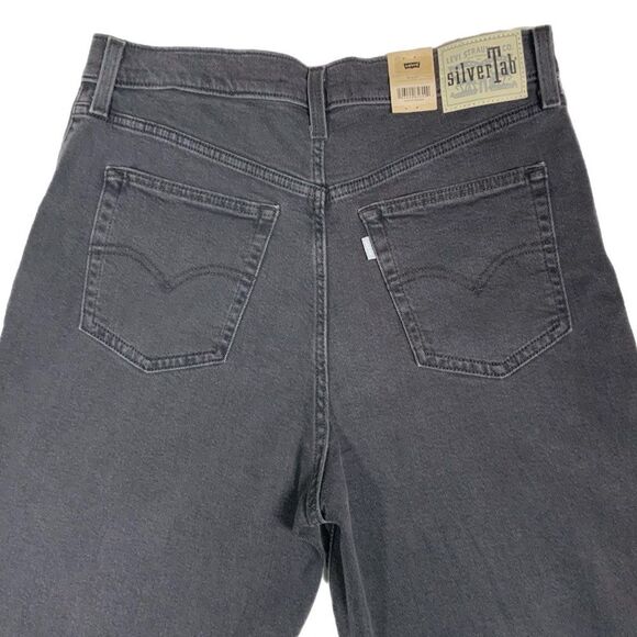 NWT Womens Levi's SilverTab High-Waisted Rise Mom Jeans Black 32 x 27 80s Style - Picture 8 of 12